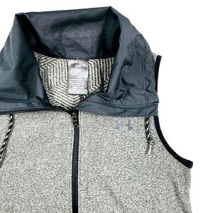 Under Armour ColdGear Womens XS Gray Heathered Full Zip Funnel Neck Vest Pocket
